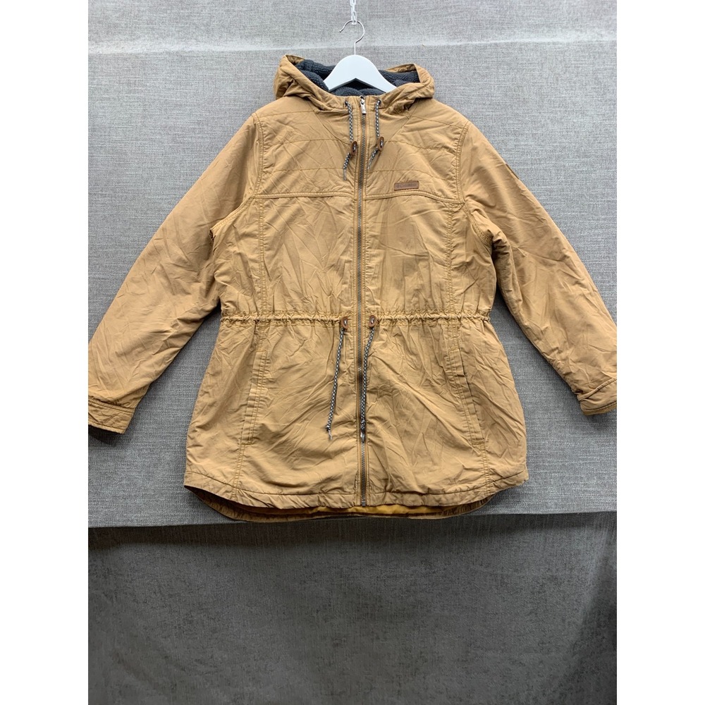 Columbia Chatfield Hill Jacket Womens 2XL Tan Hooded Utility Outdoor Full Zip